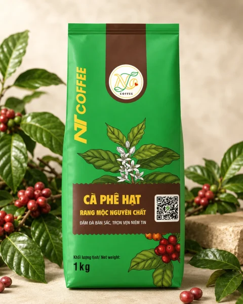 Cà Phê Hạt Mộc 80/20 Robusta Đắk Lắk – Arabica Cầu Đất | Giá Sỉ Từ 1kg